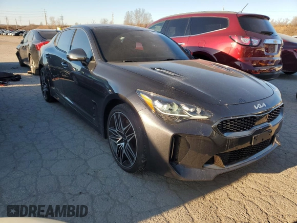2022 Kia Stinger GT2 with VIN KNAE55LC0N6103561, listed as a Copart auction lot 83761214 with 53,931 mi miles and Salvage Title. Bid and sale history available at DreamBid. Image 4.