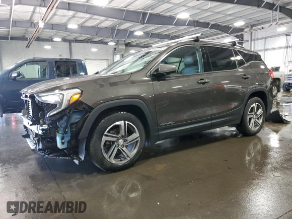 2020 GMC Terrain SLT z VIN 3GKALVEV7LL108799, wystawiony jako Copart lot #60489505 z przebiegiem 55 873 mil mil oraz Szkoda całkowita • Salvage title. Historia ofert i sprzedaży dostępna na DreamBid. Obrazek 1.