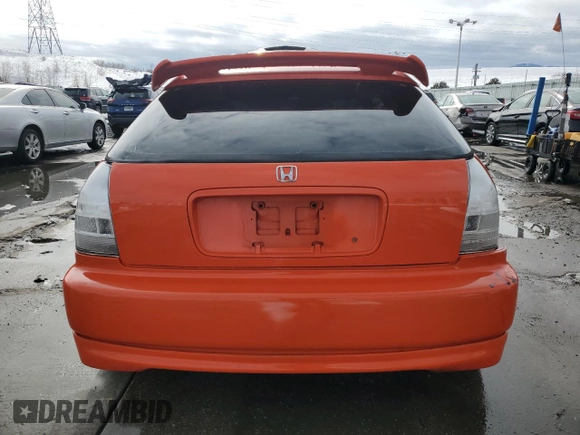 1996 Honda Civic CX with VIN 2HGEJ6329TH119752, listed as a Copart auction lot 45760035 with 191,895 mi miles and Salvage Title. Bid and sale history available at carsss.com. Image 6.