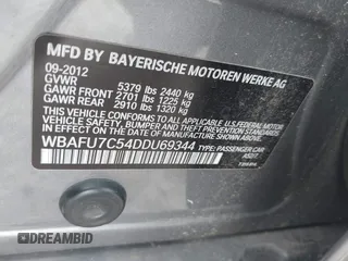 2013 BMW 5 Series 535i xDrive with VIN WBAFU7C54DDU69344, listed as a IAAI auction lot 42103048 with 123,918 mi miles and . Bid and sale history available at DreamBid. Image 9.
