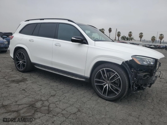 2023 Mercedes-Benz GLS with VIN 4JGFF8GE6PA985767, listed as a Copart auction lot 43654615 with 28,522 mi miles and Salvage Title. Bid and sale history available at carsss.com. Image 4.