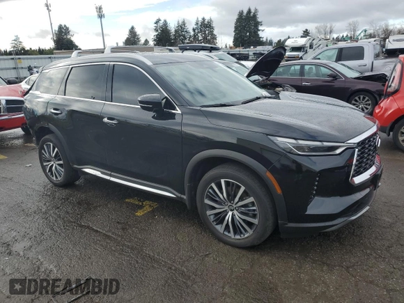 2023 Infiniti QX60 Sensory with VIN 5N1DL1GSXPC353226, listed as a Copart auction lot 44150355 with 17,125 mi miles and Salvage title. Bid and sale history available at DreamBid. Image 4.
