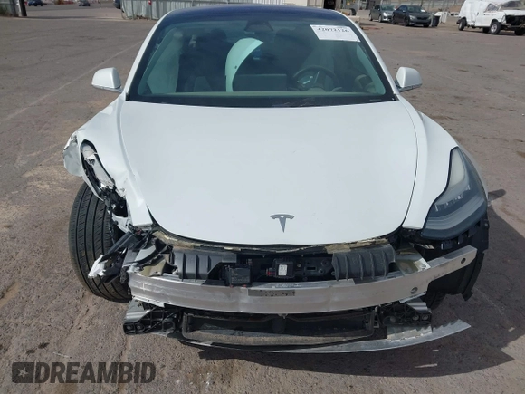 2018 Tesla Model 3 Long Range Battery with VIN 5YJ3E1EA3JF057527, listed as a IAAI auction lot 42072126 with 1 mi miles. Bid and sale history available at carsss.com. Image 10.
