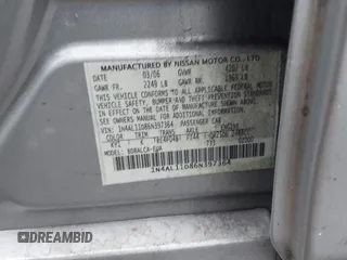 2006 Nissan Altima 2.5 with VIN 1N4AL11D86N397364, listed as a IAAI auction lot 41479049 with 125,887 mi miles. Bid and sale history available at carsss.com. Image 9.