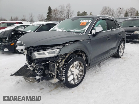 2018 Audi SQ5 Premium Plus with VIN WA1A4AFY1J2026957, listed as a Copart auction lot 44124315 with Not Provided miles and Salvage Title. Bid and sale history available at DreamBid. Image 1.