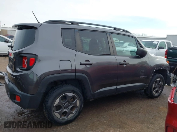 2017 Jeep Renegade Sport with VIN ZACCJBAB7HPE73406, listed as a IAAI auction lot 41721971 with 72,376 mi miles and . Bid and sale history available at carsss.com. Image 14.