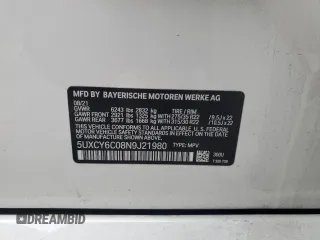 2022 BMW X6 xDrive40i z VIN 5UXCY6C08N9J21980, wystawiony jako Copart lot #48819745 z przebiegiem 24 431 mil mil oraz Szkoda całkowita • Salvage title. Historia ofert i sprzedaży dostępna na DreamBid. Obrazek 13.