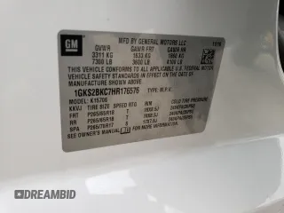 2017 GMC Yukon SLT with VIN 1GKS2BKC7HR176576, listed as a Copart auction lot 49887095 with 121,246 mi miles and Salvage Title. Bid and sale history available at carsss.com. Image 13.