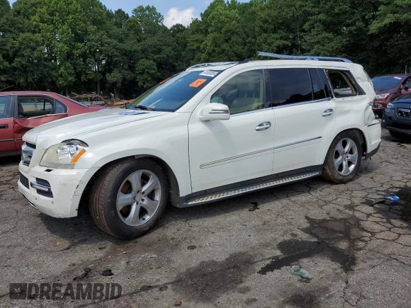 2012 Mercedes-Benz GL-Class GL 450 with VIN 4JGBF7BE7CA765175, listed as a Copart auction lot 61830094 with 0 mi miles and Salvage Title. Bid and sale history available at carsss.com. Image 1.