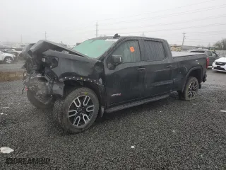 2021 GMC Sierra 1500 AT4 with VIN 1GTU9EET3MZ214568, listed as a Copart auction lot 50206825 with 0 mi miles and Salvage Title. Bid and sale history available at carsss.com. Image 1.