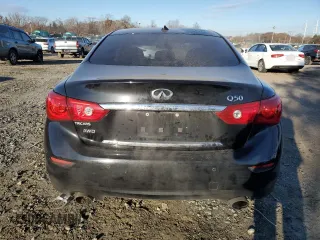 2014 Infiniti Q50 Premium with VIN JN1BV7AR9EM707892, listed as a Copart auction lot 82459294 with 144,387 mi miles and Salvage title. Bid and sale history available at DreamBid. Image 6.