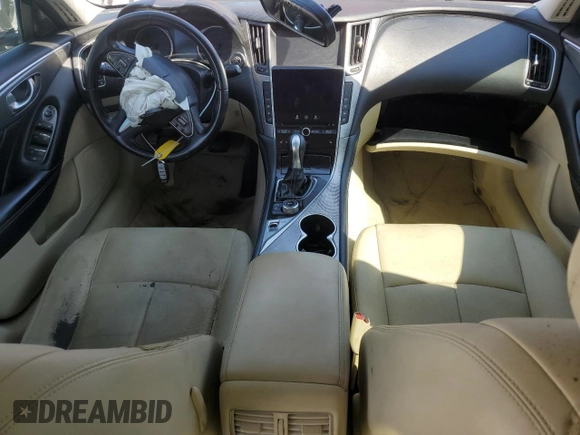 2015 Infiniti Q50 Premium with VIN JN1BV7AP0FM333480, listed as a Copart auction lot 50940215 with 0 mi miles and Salvage Title. Bid and sale history available at carsss.com. Image 8.