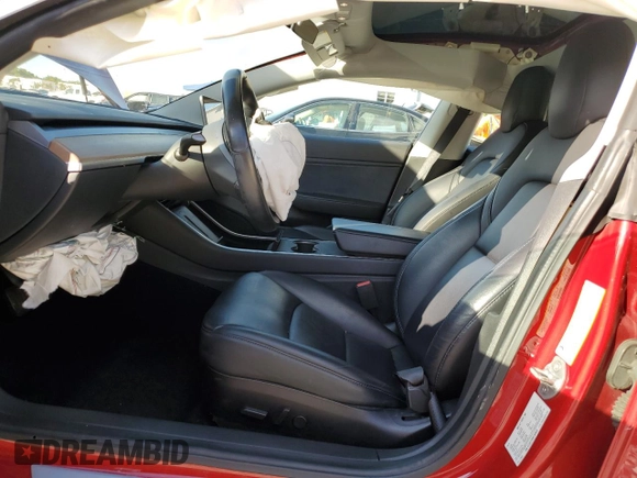 2019 Tesla Model 3 Long Range with VIN 5YJ3E1EB8KF389649, listed as a Copart auction lot 43921645 with 46,818 mi miles and Salvage Title. Bid and sale history available at carsss.com. Image 7.