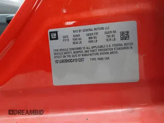 2012 Chevrolet Sonic LS z VIN 1G1JA6SH0C4151207, wystawiony jako IAAI lot #42268757 z przebiegiem 171 627 mil mil oraz . Historia ofert i sprzedaży dostępna na DreamBid. Obrazek 9.