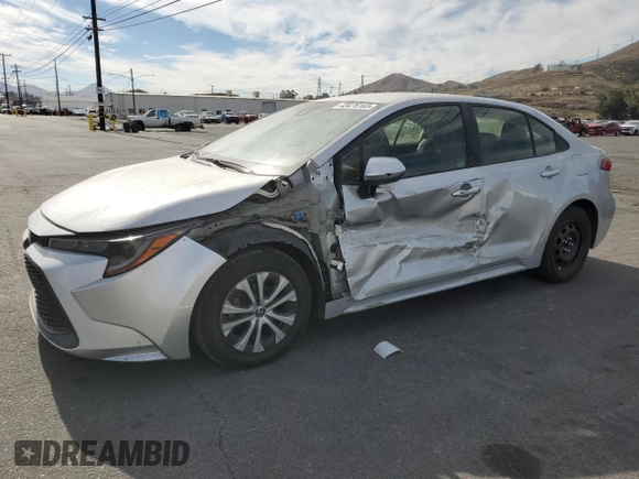2020 Toyota Corolla Hybrid LE with VIN JTDEBRBE7LJ029233, listed as a Copart auction lot 43476165 with 118,385 mi miles and Salvage Title. Bid and sale history available at carsss.com. Image 1.