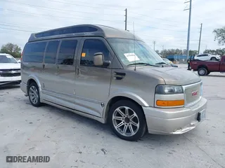 2017 GMC Savana Cargo Van with VIN 1GTW7AFG8H1120201, listed as a IAAI auction lot 41596866 with 1 mi miles. Bid and sale history available at carsss.com. Image 1.