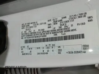 2017 Ford F-150 XL с VIN 1FTEW1EF9HKD73559, выставлен на аукционе IAAI как лот 42264327 с пробегом 165 071 миль миль и . История ставок и продаж доступна на DreamBid. Изображение 9.