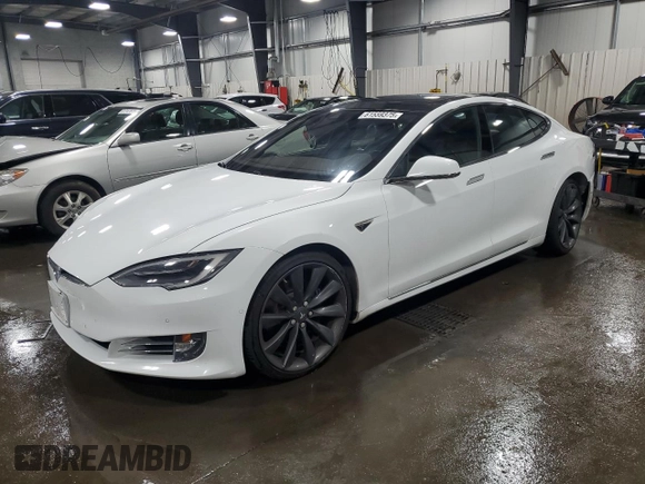 2016 Tesla Model S 90D with VIN 5YJSA1E22GF150015, listed as a Copart auction lot 61559375 with 75,609 mi miles and Salvage title. Bid and sale history available at DreamBid. Image 1.