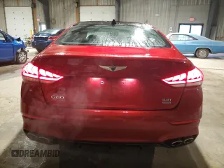2019 Genesis G80 3.3T Sport with VIN KMHGN4JB8KU290051, listed as a Copart auction lot 75885264 with 42,625 mi miles and Salvage Title. Bid and sale history available at carsss.com. Image 6.