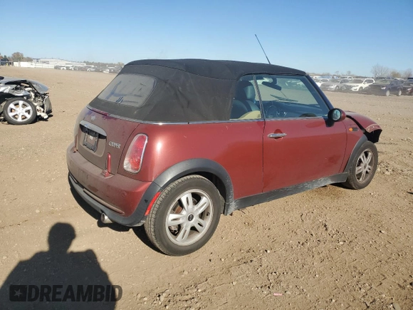 2007 MINI Convertible with VIN WMWRF33557TG17353, listed as a Copart auction lot 78946104 with 98,362 mi miles and Salvage Title. Bid and sale history available at DreamBid. Image 3.