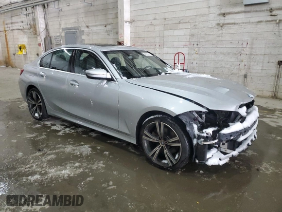 2020 BMW 3 Series 330i xDrive with VIN WBA5R7C00LFH77098, listed as a Copart auction lot 44595615 with 84,446 mi miles and Salvage Title. Bid and sale history available at DreamBid. Image 4.
