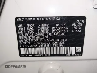 2021 Honda HR-V LX with VIN 3CZRU6H3XMM748281, listed as a IAAI auction lot 41903174 with 28,320 mi miles. Bid and sale history available at carsss.com. Image 9.