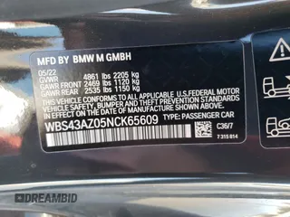 2022 BMW M4 Competition xDrive with VIN WBS43AZ05NCK65609, listed as a Copart auction lot 50820194 with 18,042 mi miles. Bid and sale history available at carsss.com. Image 12.
