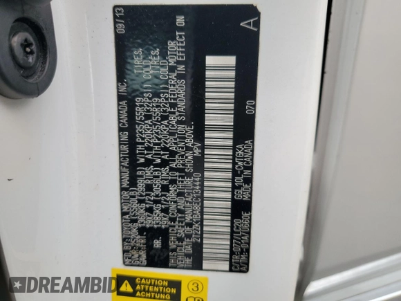2014 Lexus RX 350 с VIN 2T2ZK1BA8EC134440, выставлен на аукционе Copart как лот 62614405 с пробегом 57 375 миль миль и Списание • Salvage title. История ставок и продаж доступна на DreamBid. Изображение 13.
