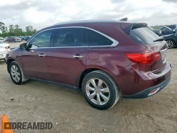 2014 Acura MDX Advance with VIN 5FRYD3H8XEB016782, listed as a Copart auction lot 60734015 with 97,323 mi miles and Salvage title. Bid and sale history available at DreamBid. Image 2.