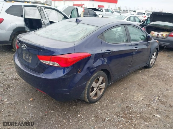 2013 Hyundai Elantra GLS PZEV with VIN 5NPDH4AE9DH347623, listed as a IAAI auction lot 41177236 with 217,294 mi miles. Bid and sale history available at carsss.com. Image 4.