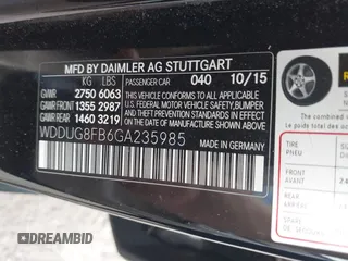 2016 Mercedes-Benz S 550 z VIN WDDUG8FB6GA235985, wystawiony jako IAAI lot #42389803 z przebiegiem 49 141 mil mil oraz . Historia ofert i sprzedaży dostępna na DreamBid. Obrazek 9.