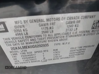 2016 GMC Terrain SLE with VIN 2GKALMEK6G6292935, listed as a IAAI auction lot 41646457 with 136,115 mi miles and . Bid and sale history available at DreamBid. Image 9.
