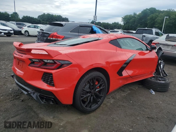 2024 Chevrolet Corvette 2LT with VIN 1G1YB2D43R5121717, listed as a Copart auction lot 61812805 with 1,084 mi miles and Salvage title. Bid and sale history available at DreamBid. Image 3.