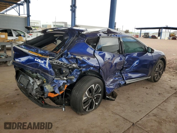 2023 Kia EV6 Wind with VIN KNDC34LA2P5606994, listed as a Copart auction lot 69288354 with 8,477 mi miles and Salvage Title. Bid and sale history available at carsss.com. Image 3.