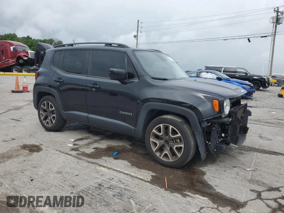 2017 Jeep Renegade Altitude with VIN ZACCJABB4HPG38515, listed as a Copart auction lot 58503415 with 104,040 mi miles and Salvage title. Bid and sale history available at DreamBid. Image 4.