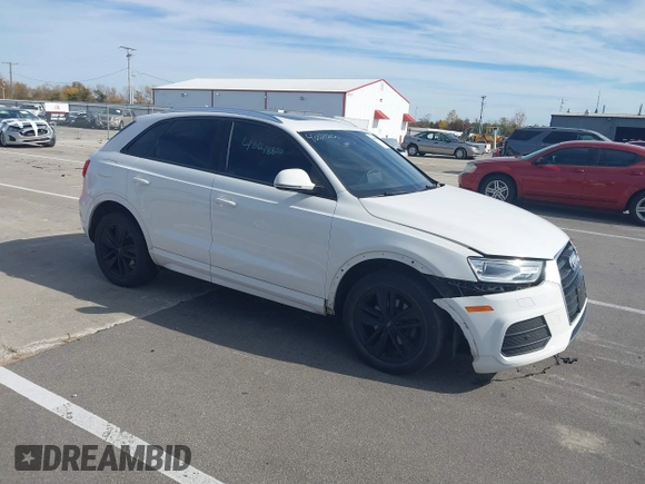 2017 Audi Q3 Premium z VIN WA1ECCFS0HR008186, wystawiony jako IAAI lot #40648800 z przebiegiem 139 379 mil mil oraz . Historia ofert i sprzedaży dostępna na DreamBid. Obrazek 1.