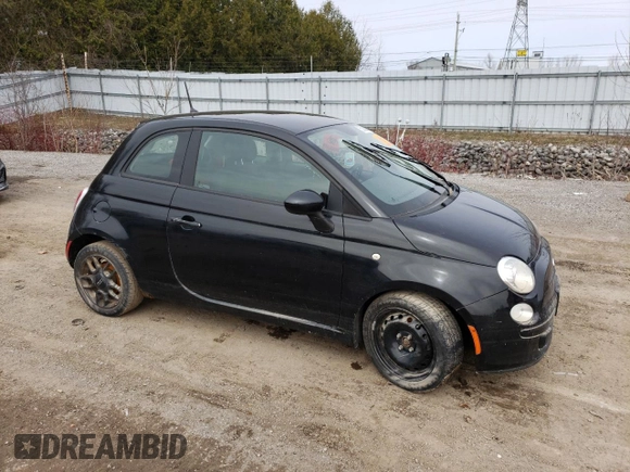 2013 FIAT 500 Pop with VIN 3C3CFFARXDT542148, listed as a Copart auction lot 52289095 with 0 mi miles and Non Repairable. Bid and sale history available at carsss.com. Image 4.