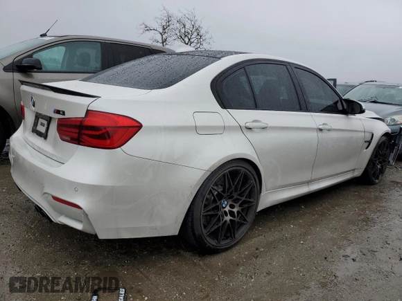 2018 BMW M3 with VIN WBS8M9C56J5J78625, listed as a Copart auction lot 44383863 with 0 mi miles. Bid and sale history available at carsss.com. Image 3.