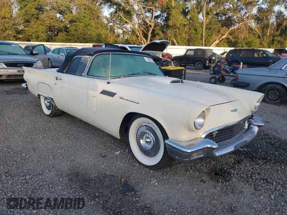 1957 Ford Thunderbird with VIN D7FH158268, listed as a Copart auction lot 78925354 with 5,740 mi miles and Salvage Title. Bid and sale history available at DreamBid. Image 4.