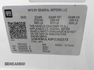 2023 GMC Acadia SLT with VIN 1GKKNUL43PZ102273, listed as a IAAI auction lot 42470568 with 24,161 mi miles and . Bid and sale history available at DreamBid. Image 9.