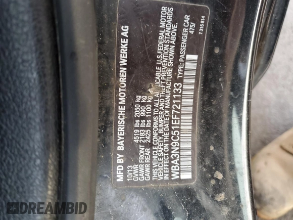 2014 BMW 4 Series 428i xDrive z VIN WBA3N9C51EF721133, wystawiony jako Copart lot #86808274 z przebiegiem Nie podano mil oraz Szkoda całkowita • Salvage title. Historia ofert i sprzedaży dostępna na DreamBid. Obrazek 13.