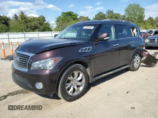 2013 Infiniti QX56 z VIN JN8AZ2NE8D9041475, wystawiony jako Copart lot #55580495 z przebiegiem 191 108 mil mil oraz Szkoda całkowita • Salvage title. Historia ofert i sprzedaży dostępna na DreamBid. Obrazek 1.