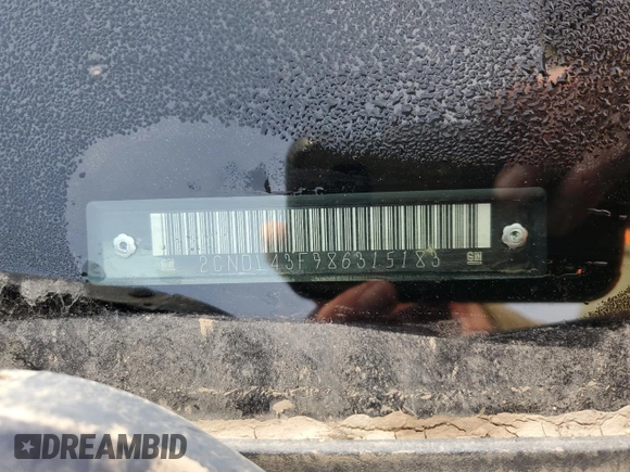 2008 Chevrolet Equinox LT z VIN 2CNDL43F986315183, wystawiony jako Copart lot #51509005 z przebiegiem Nie podano mil oraz Szkoda całkowita • Salvage title. Historia ofert i sprzedaży dostępna na DreamBid. Obrazek 13.