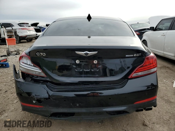 2020 Genesis G70 2.0T with VIN KMTG44LAXLU063118, listed as a Copart auction lot 44226235 with 42,575 mi miles and Salvage title. Bid and sale history available at DreamBid. Image 6.
