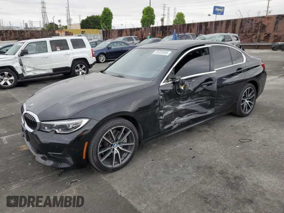 2020 BMW 3 Series 330i z VIN 3MW5R1J04L8B11688, wystawiony jako Copart lot #55355505 z przebiegiem 87 498 mil mil oraz Szkoda całkowita • Salvage title. Historia ofert i sprzedaży dostępna na DreamBid. Obrazek 1.