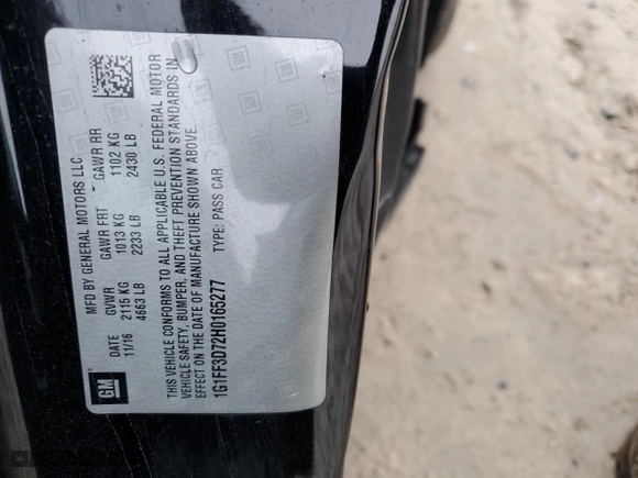 2017 Chevrolet Camaro 1SS with VIN 1G1FF3D72H0165277, listed as a Copart auction lot 46444575 with 119,090 mi miles and Salvage Title. Bid and sale history available at carsss.com. Image 12.