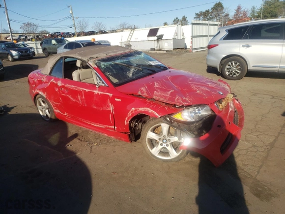 2008 BMW 1 Series 135i with VIN WBAUN93568VF55676, listed as a Copart auction lot 79804984 with 0 mi miles and Salvage Title. Bid and sale history available at carsss.com. Image 4.