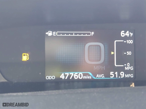 2019 Toyota Prius L Eco with VIN JTDKARFU8K3099401, listed as a IAAI auction lot 41939253 with 47,760 mi miles. Bid and sale history available at carsss.com. Image 15.