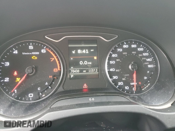 2015 Audi A3 2.0T Prestige with VIN WAUKFGFF1F1107697, listed as a Copart auction lot 52928815 with 70,430 mi miles and Salvage Title. Bid and sale history available at carsss.com. Image 9.