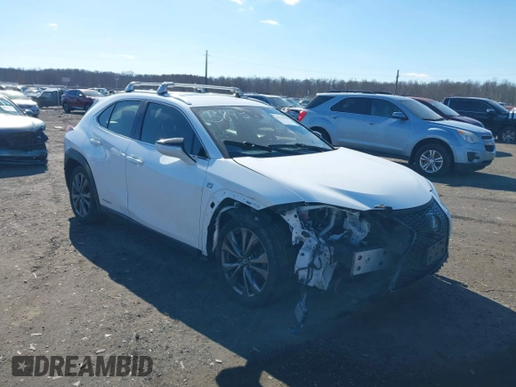 2020 Lexus UX 250h F Sport with VIN JTHE9JBH9L2035843, listed as a IAAI auction lot 41633990 with 91,984 mi miles and . Bid and sale history available at DreamBid. Image 1.
